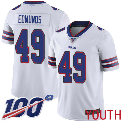 Youth Buffalo Bills #49 Tremaine Edmunds White Vapor Untouchable Limited Player 100th Season NFL Jersey
